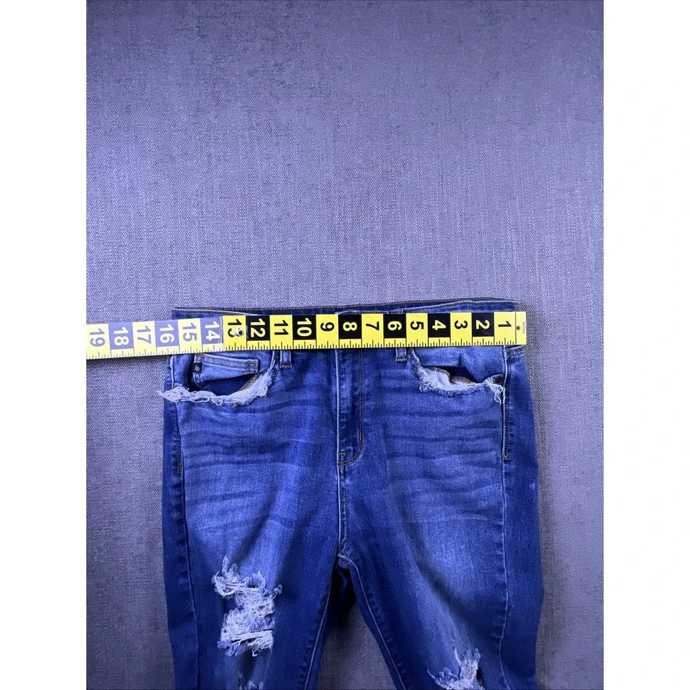 Judy Blue Jeans Women‎ 11 Blue Distressed Skinny Fit Boho City Preppy
